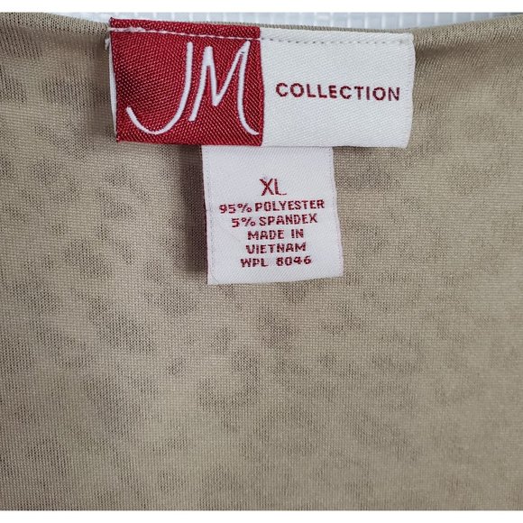 JM Collection Size XL Dress Animal Print Jersey Knit Stretch Midi Belt Faux Wrap - Picture 6 of 7